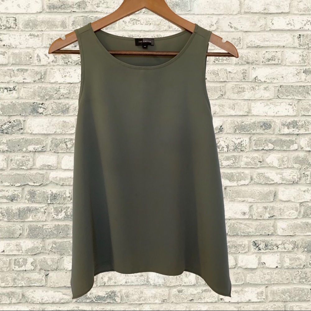 LIMITED Army Green Flowy Flare Sleeveless Tank Top